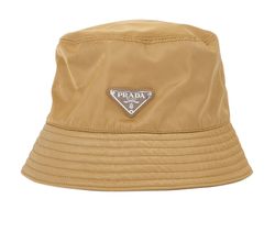 Prada Re Nylon Logo Bucket Hat, Polyamide, Brown, L, Db
